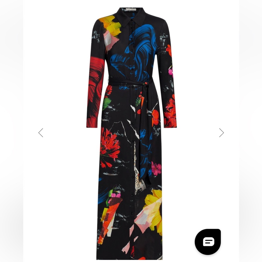 Alice + Olivia Chassidy Floral shirt dress Size Xs. Missing Belt.